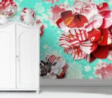 Creation of graphic lotus: decoration table and background