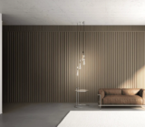 Wall coating with a wooden floor
